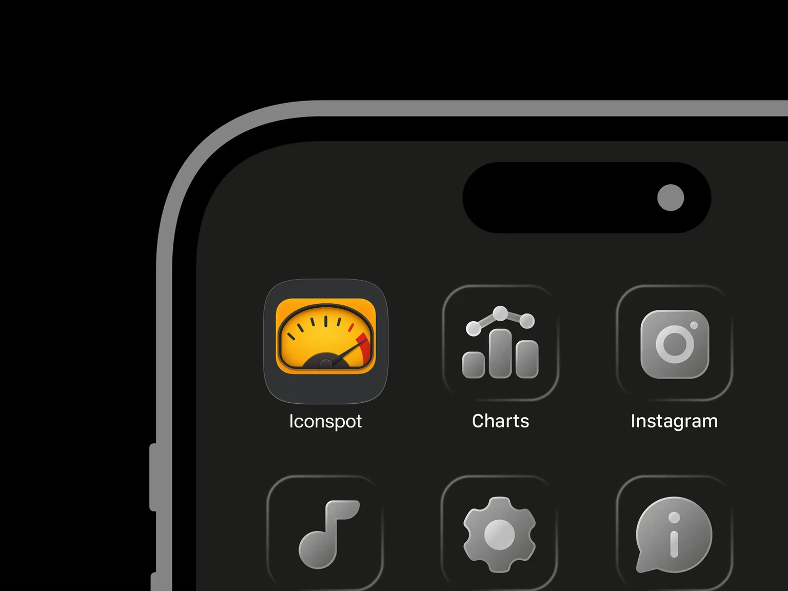 Rounded amber app icon showing an analog VU meter with a dark needle pointing into a red upper-range zone. shown in an iPhone app grid