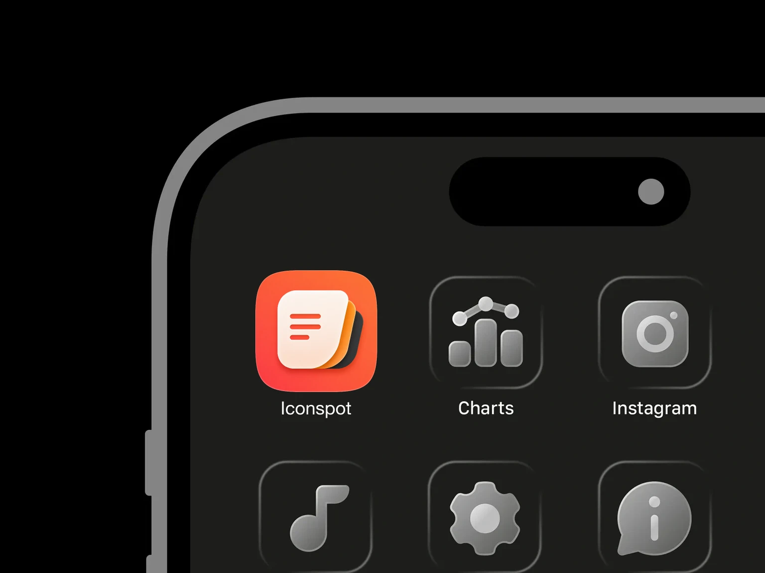 Large ivory document with three horizontal lines layered over orange and charcoal sheets on a coral background shown in an iPhone app grid