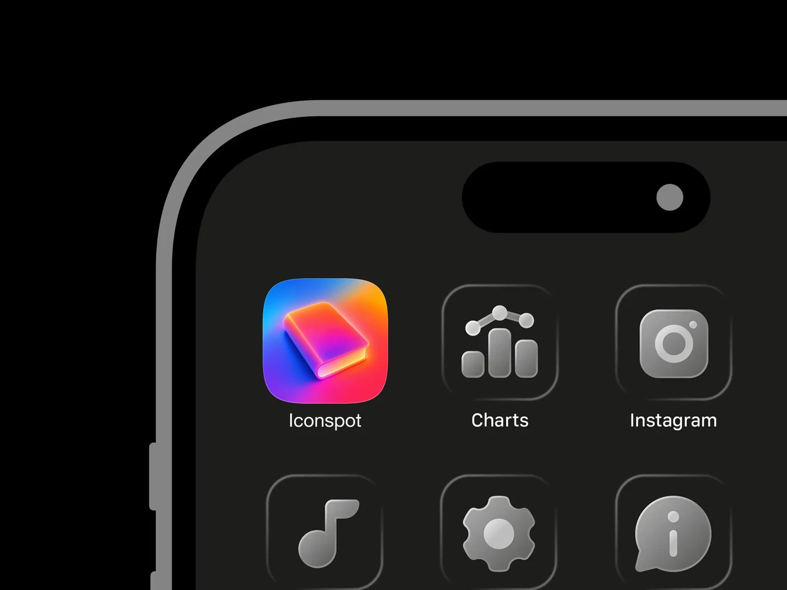 Closed 3D hardcover book with glowing pink, purple, orange, and blue gradient lighting and cream-colored pages. shown in an iPhone app grid