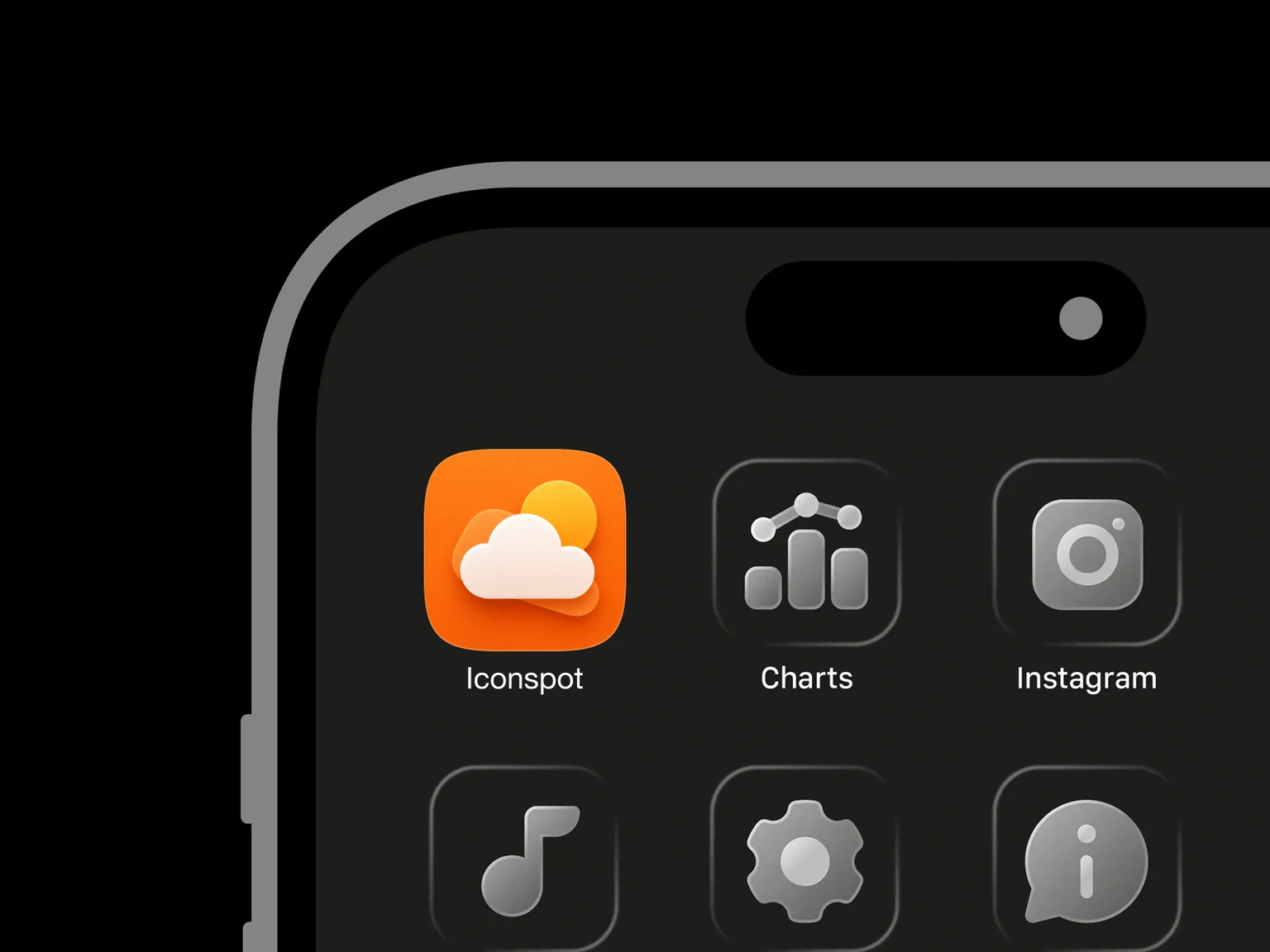 Large soft-white cloud in front of a golden sun and orange layers on a full-bleed orange background shown in an iPhone app grid