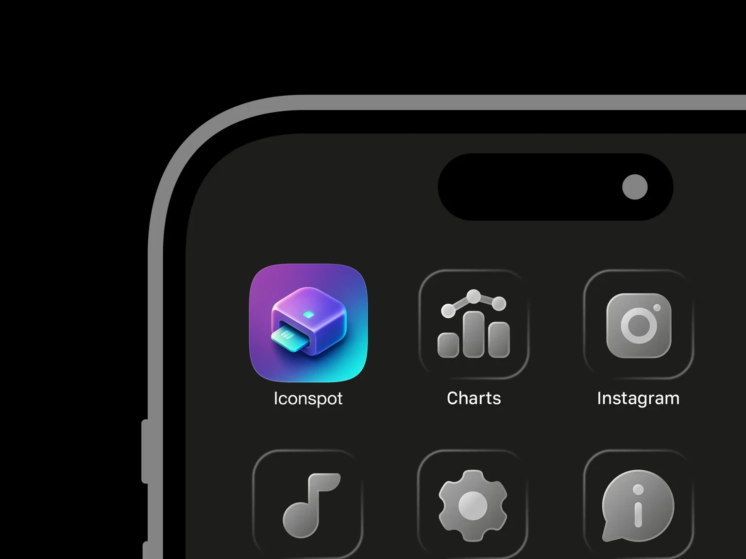 Rounded purple card reader with a turquoise chip card inserted and a glowing cyan indicator on top shown in an iPhone app grid