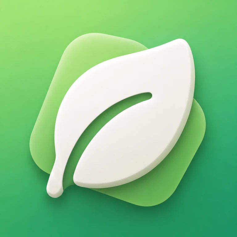 Large soft-white leaf with green vein over two fresh-green leaves on an emerald background